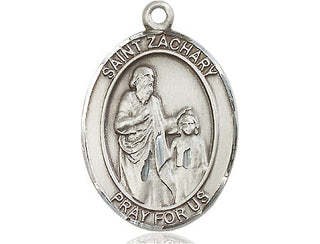 Sterling Silver Saint Zachary Medal Catholic Jewelry Engraved Catholic Saint Jewelry