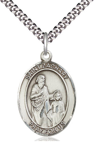 Sterling Silver Saint Zachary Medal Catholic Jewelry Engraved Catholic Saint Jewelry