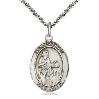 Sterling Silver Saint Zachary Medal Catholic Jewelry Engraved Catholic Saint Jewelry