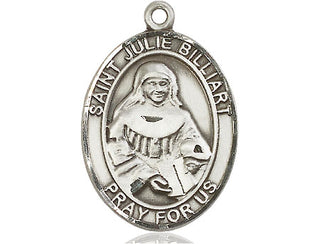 Sterling Silver Saint Julie Billiart Medal Catholic Jewelry Engraved Catholic Saint Jewelry