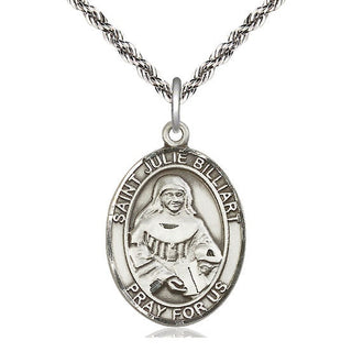 Sterling Silver Saint Julie Billiart Medal Catholic Jewelry Engraved Catholic Saint Jewelry