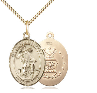 14kt Gold Filled Guardian Angel Air Force Medal Catholic Jewelry