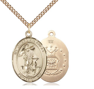 14kt Gold Filled Guardian Angel Air Force Medal Catholic Jewelry