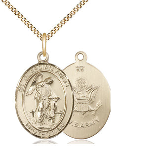 14kt Gold Filled Guardian Angel Army Medal Catholic Jewelry