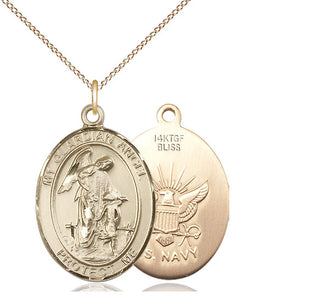 14kt Gold Filled Guardian Angel Navy Medal Catholic Jewelry