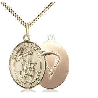14kt Gold Filled Guardian Angel Paratrooper Medal Catholic Jewelry