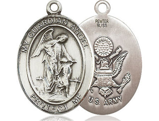 Pewter Guardian Angel Army Medal