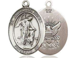 Pewter Guardian Angel Navy Medal