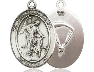 Pewter Guardian Angel Paratrooper Medal