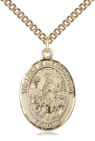 14kt Gold Filled Lord Is My Shepherd Medal Catholic Jewelry Engraved Catholic Saint Jewelry