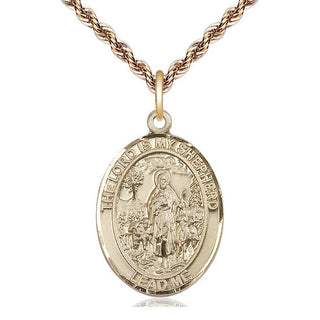 14kt Gold Filled Lord Is My Shepherd Medal Catholic Jewelry Engraved Catholic Saint Jewelry