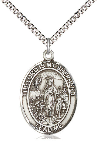 Pewter Lord Is My Shepherd Medal Catholic Jewelry Engraved Catholic Saint Jewelry