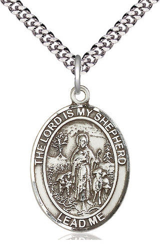 Pewter Lord Is My Shepherd Medal Catholic Jewelry Engraved Catholic Saint Jewelry