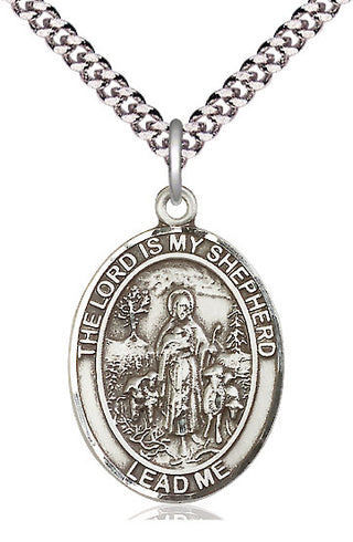 Sterling Silver Lord Is My Shepherd Medal Catholic Jewelry Engraved Catholic Saint Jewelry