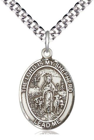 Sterling Silver Lord Is My Shepherd Medal Catholic Jewelry Engraved Catholic Saint Jewelry