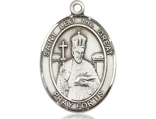 Sterling Silver Saint Leo the Great Medal Catholic Jewelry Engraved Catholic Saint Jewelry