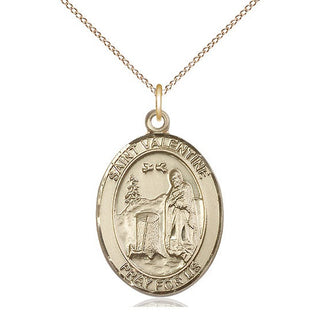 14kt Gold Filled Saint Valentine of Rome Medal Catholic Jewelry Engraved Catholic Saint Jewelry