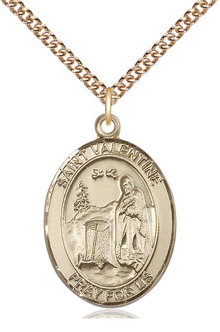 14kt Gold Filled Saint Valentine of Rome Medal Catholic Jewelry Engraved Catholic Saint Jewelry