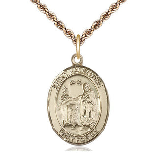 14kt Gold Filled Saint Valentine of Rome Medal Catholic Jewelry Engraved Catholic Saint Jewelry