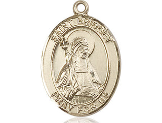 14kt Gold Filled Saint Bridget of Sweden Medal Engraved Catholic Saint Jewelry