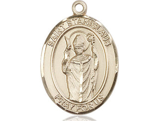 14kt Gold Filled Saint Stanislaus Medal Engraved Catholic Saint Jewelry
