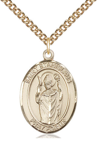 14kt Gold Filled Saint Stanislaus Medal Catholic Jewelry Engraved Catholic Saint Jewelry