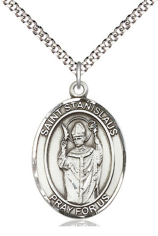 Pewter Saint Stanislaus Medal Catholic Jewelry Engraved Catholic Saint Jewelry