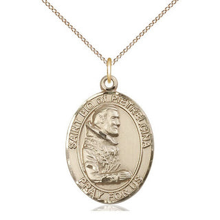 14kt Gold Filled Saint Pio of Pietrelcina Medal Catholic Jewelry Engraved Catholic Saint Jewelry