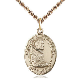 14kt Gold Filled Saint Pio of Pietrelcina Medal Catholic Jewelry Engraved Catholic Saint Jewelry