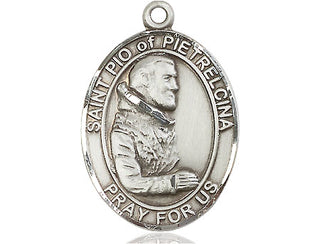 Pewter Saint Pio of Pietrelcina Medal Engraved Catholic Saint Jewelry