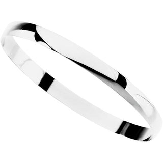 14K White Engravable 6 mm Half Round Bangle 7 1/2" Bracelet