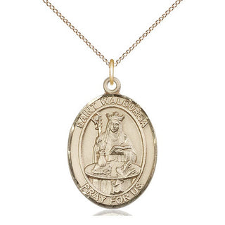 14kt Gold Filled Saint Walburga Medal Catholic Jewelry Engraved Catholic Saint Jewelry