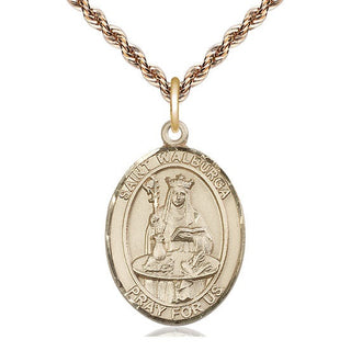 14kt Gold Filled Saint Walburga Medal Catholic Jewelry Engraved Catholic Saint Jewelry