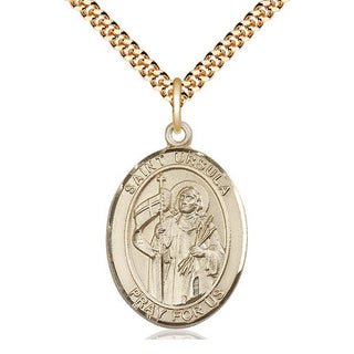 14kt Gold Filled Saint Ursula Medal Catholic Jewelry Engraved Catholic Saint Jewelry