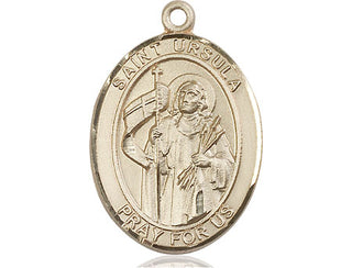 14kt Gold Saint Ursula Medal Engraved Catholic Saint Jewelry
