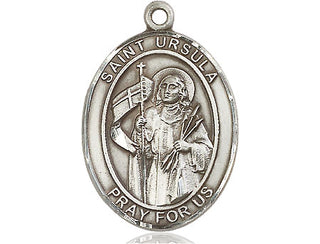 Pewter Saint Ursula Medal Engraved Catholic Saint Jewelry