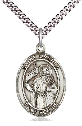 Sterling Silver Saint Ursula Medal Catholic Jewelry Engraved Catholic Saint Jewelry