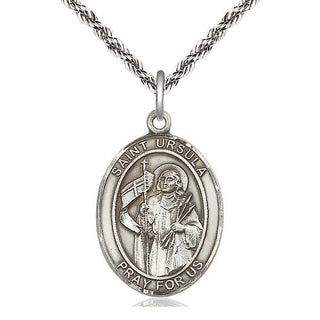 Sterling Silver Saint Ursula Medal Catholic Jewelry Engraved Catholic Saint Jewelry
