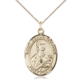 14kt Gold Filled Saint Gemma Galgani Medal Catholic Jewelry Engraved Catholic Saint Jewelry