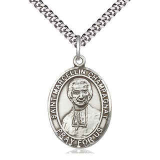 Pewter Saint Marcellin Champagnat Medal Catholic Jewelry Engraved Catholic Saint Jewelry