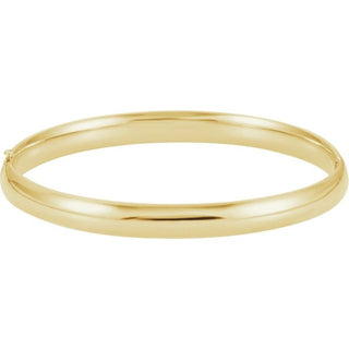 14K Yellow 6.5 mm Hinged Bangle 7" Bracelet