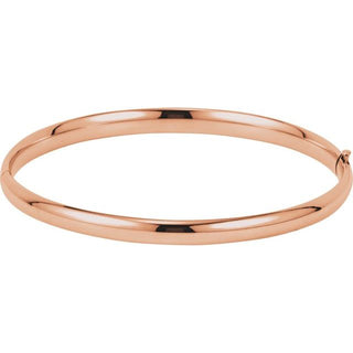 14K Rose 4.7 mm Hinged Bangle 7" Bracelet