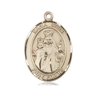 14kt Gold Filled Maria Stein Medal Engraved Catholic Saint Jewelry
