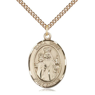 14kt Gold Filled Maria Stein Medal Catholic Jewelry Engraved Catholic Saint Jewelry