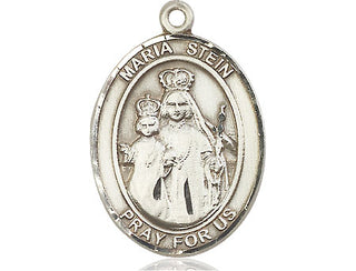 Sterling Silver Maria Stein Medal Engraved Catholic Saint Jewelry