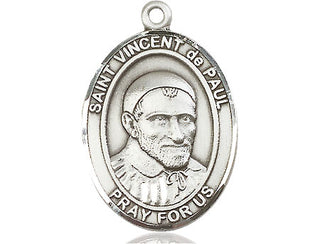 Pewter Saint Vincent de Paul Medal Engraved Catholic Saint Jewelry