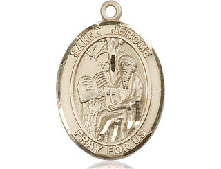 14kt Gold Filled Saint Jerome Medal Engraved Catholic Saint Jewelry