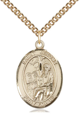 14kt Gold Filled Saint Jerome Medal Catholic Jewelry Engraved Catholic Saint Jewelry