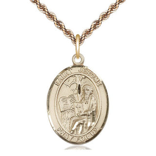 14kt Gold Filled Saint Jerome Medal Catholic Jewelry Engraved Catholic Saint Jewelry