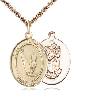 14kt Gold Saint Christopher Gymnastics Medal